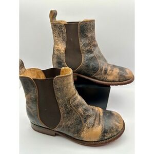 BED STU Nandi Chelsea Boots Women 9.5 Brown Distressed Goodyear Welt Red Sole